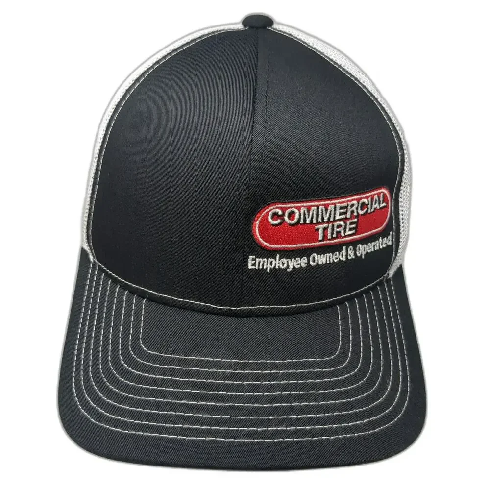 Pacific Headwear Trucker Hat Black One Size Commercial Tire Mesh Snapback Work
